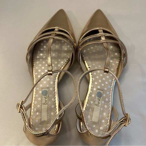 Boden Gold Flat Size 39/8 1/2 - Picture 5 of 11